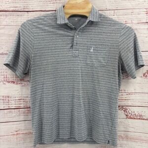 Johnnie-O Polo Shirt Mens Size Large Hanging Out Stripe Short Sleeve Pocket Golf